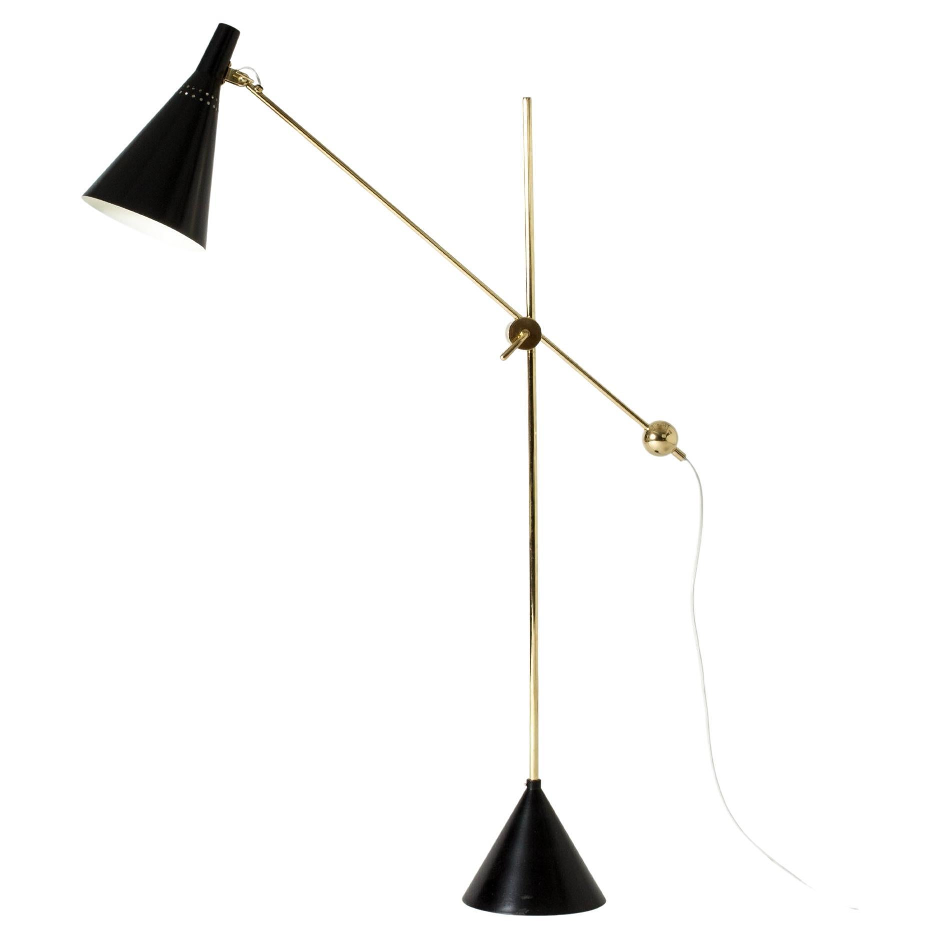 Midcentury Brass Floor Lamp by Tapio Wirkkala for Idman Oy