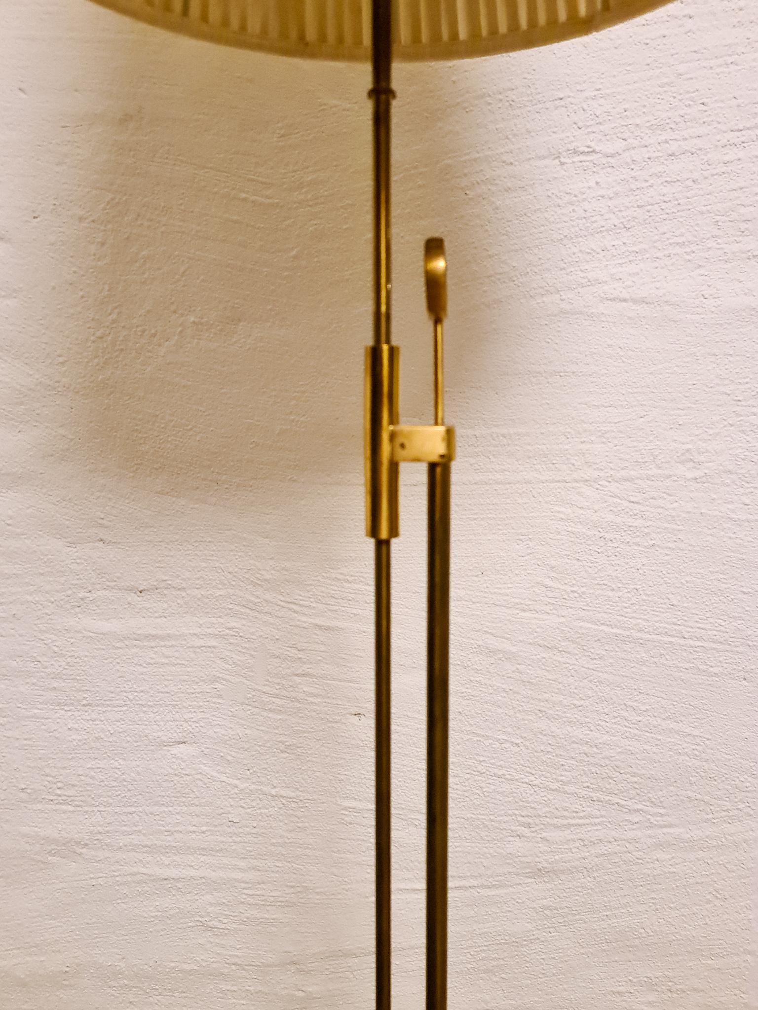 Swedish Midcentury Brass Floor Lamp Falkenbergs Belysning, Sweden, 1960s