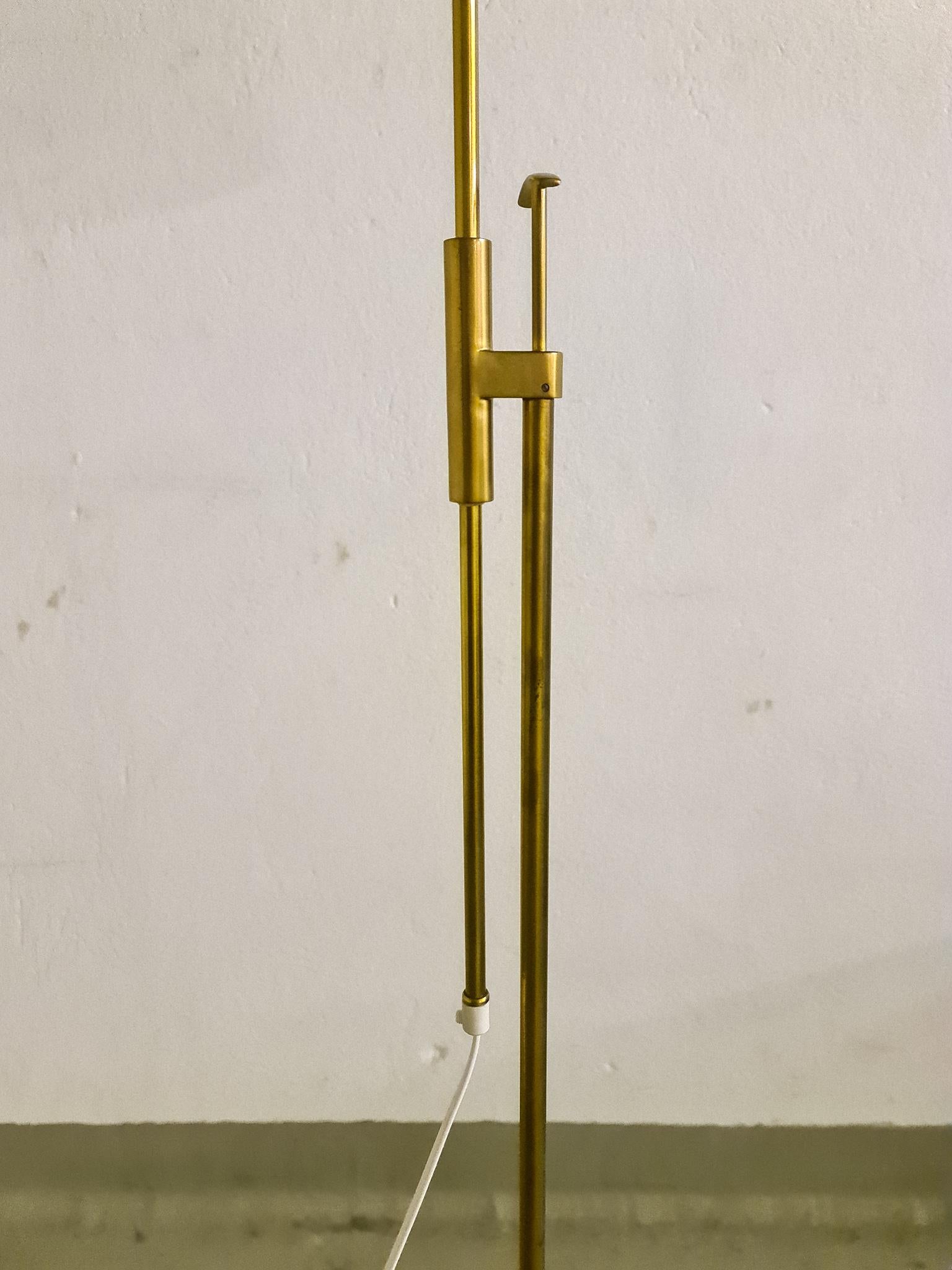 Mid-20th Century Midcentury Brass Floor Lamp Falkenbergs Belysning, Sweden, 1960s For Sale