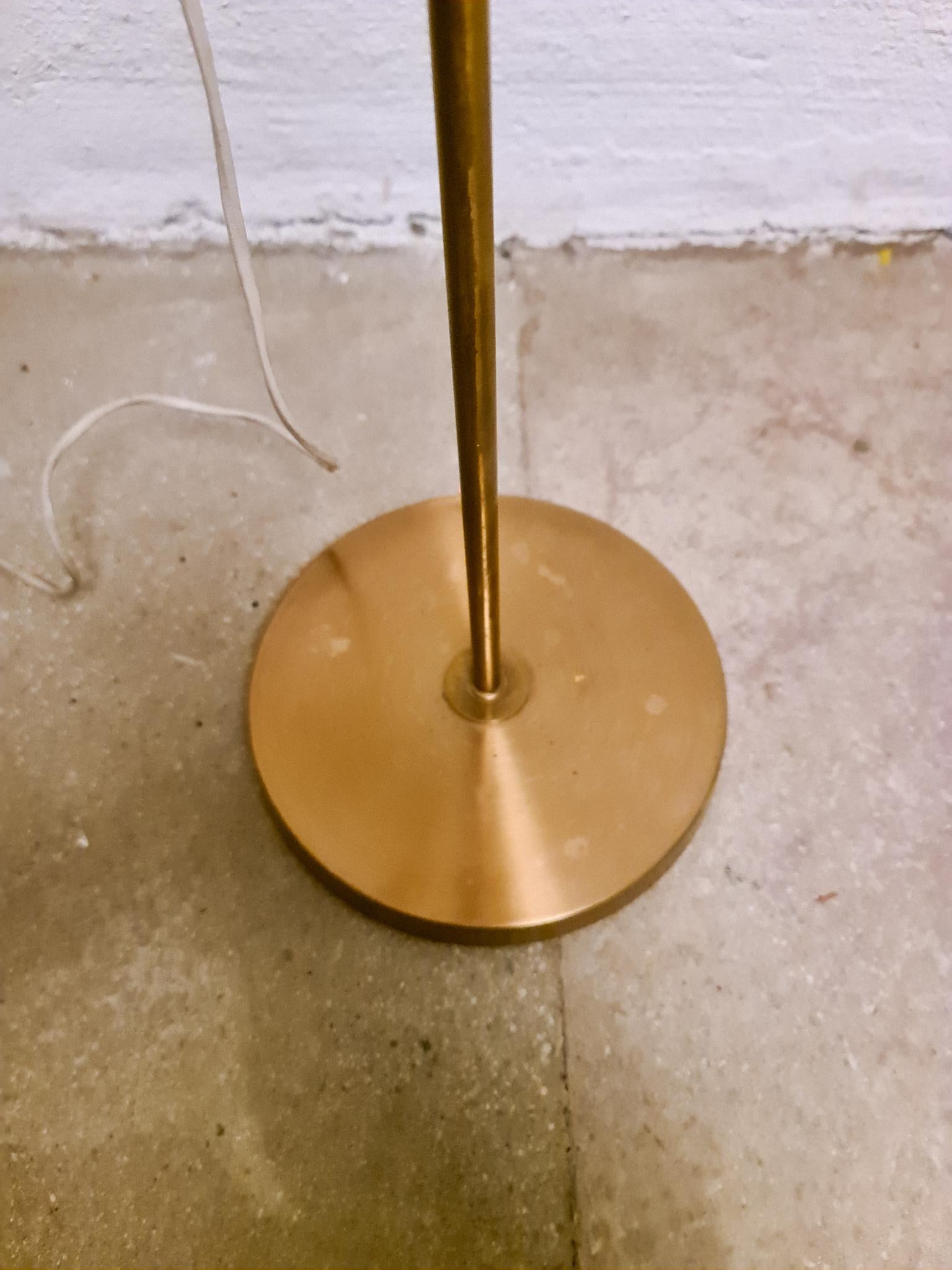 Mid-20th Century Midcentury Brass Floor Lamp Falkenbergs Belysning, Sweden, 1960s