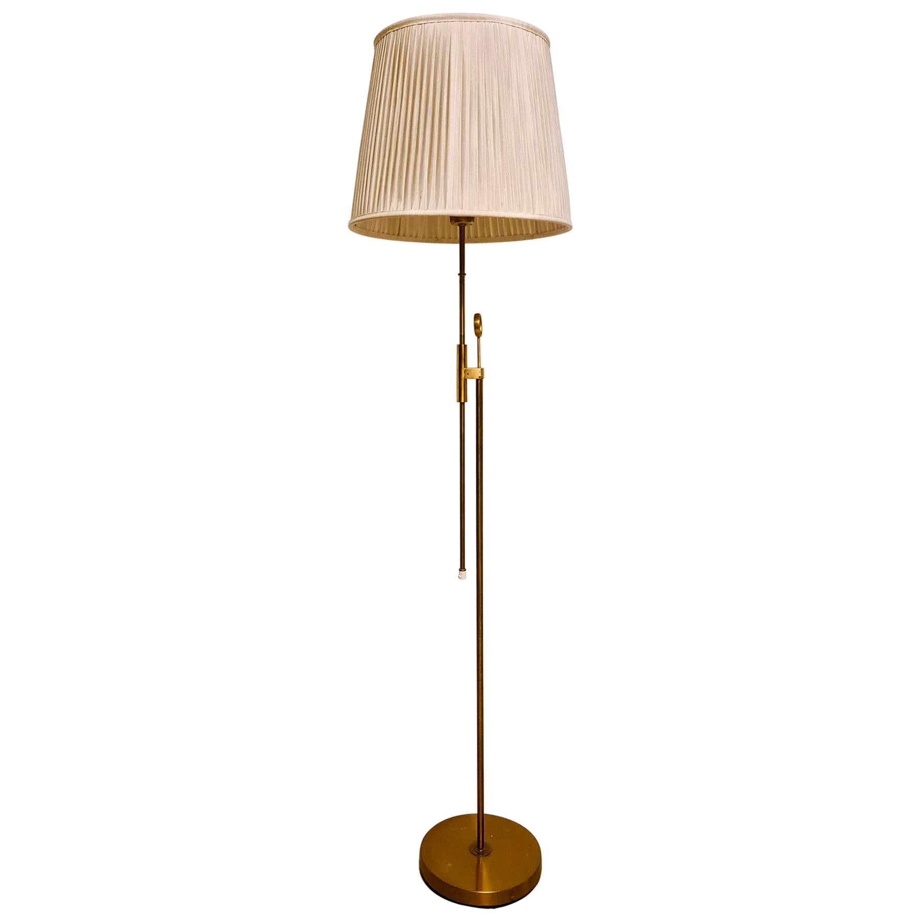 Midcentury Brass Floor Lamp Falkenbergs Belysning, Sweden, 1960s