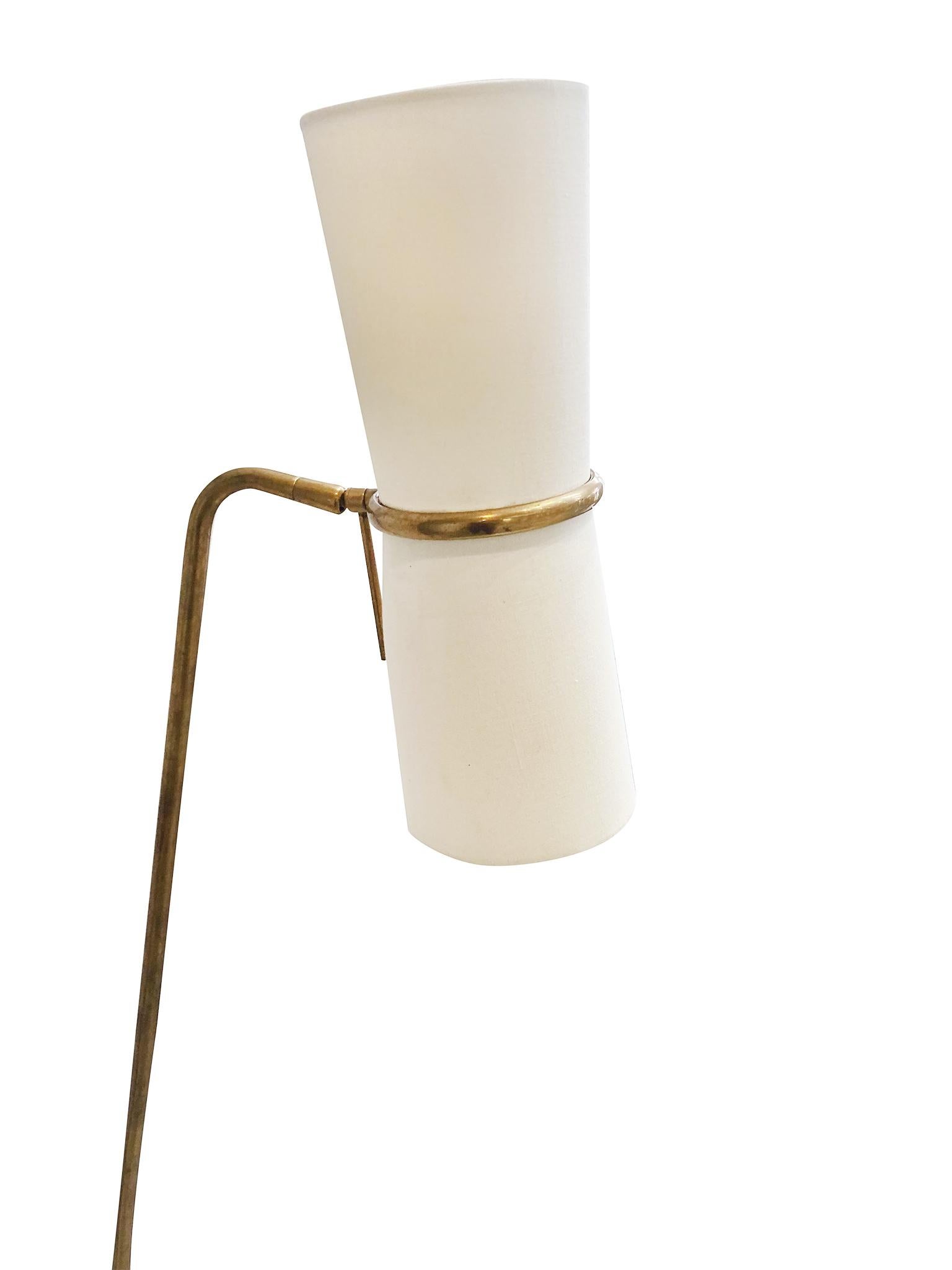 Midcentury Brass Floor Lamp In Good Condition In New York, NY