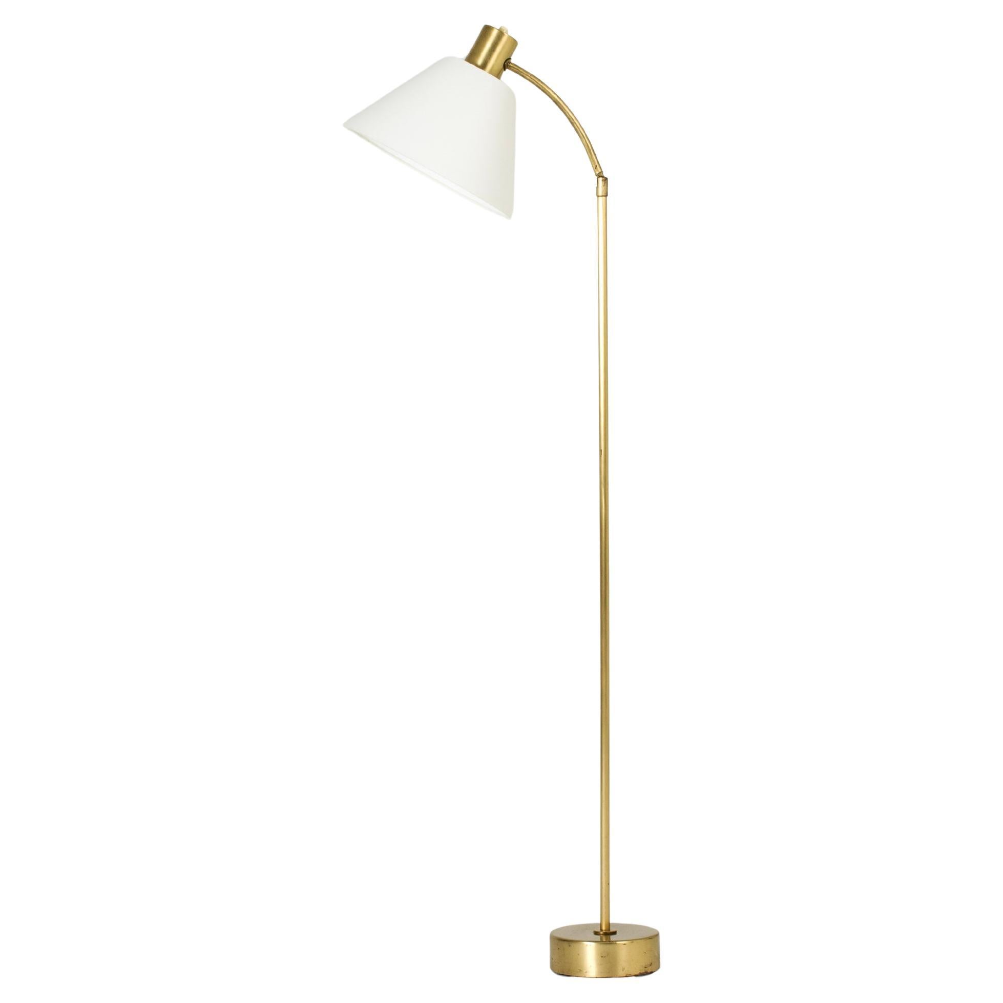 Midcentury Brass floor lamp, Philips, The Netherlands, 1950s For Sale