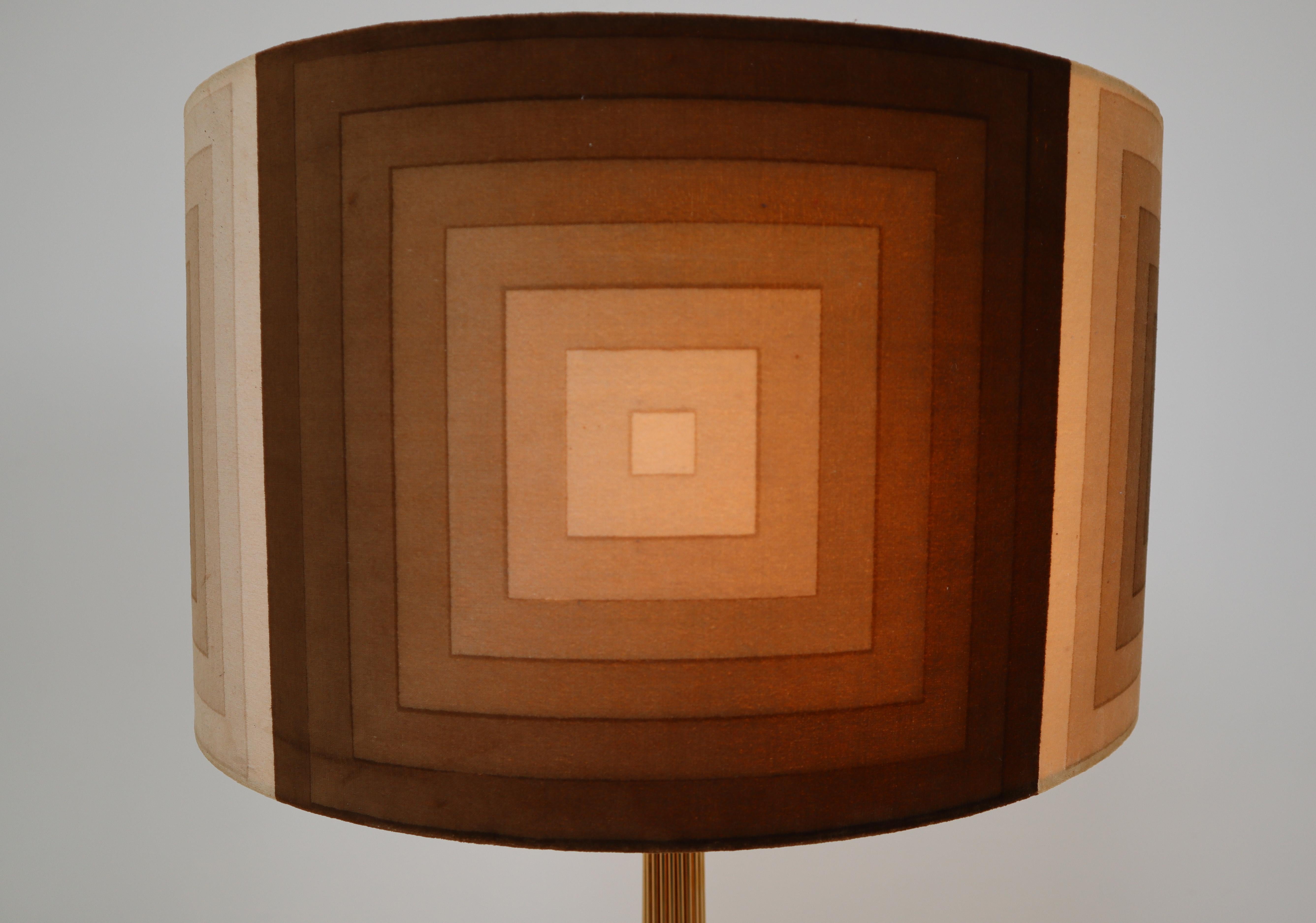 Midcentury Brass Floor Lamp with Verner Panton Mira X Fabric for Fritz Hansen 3
