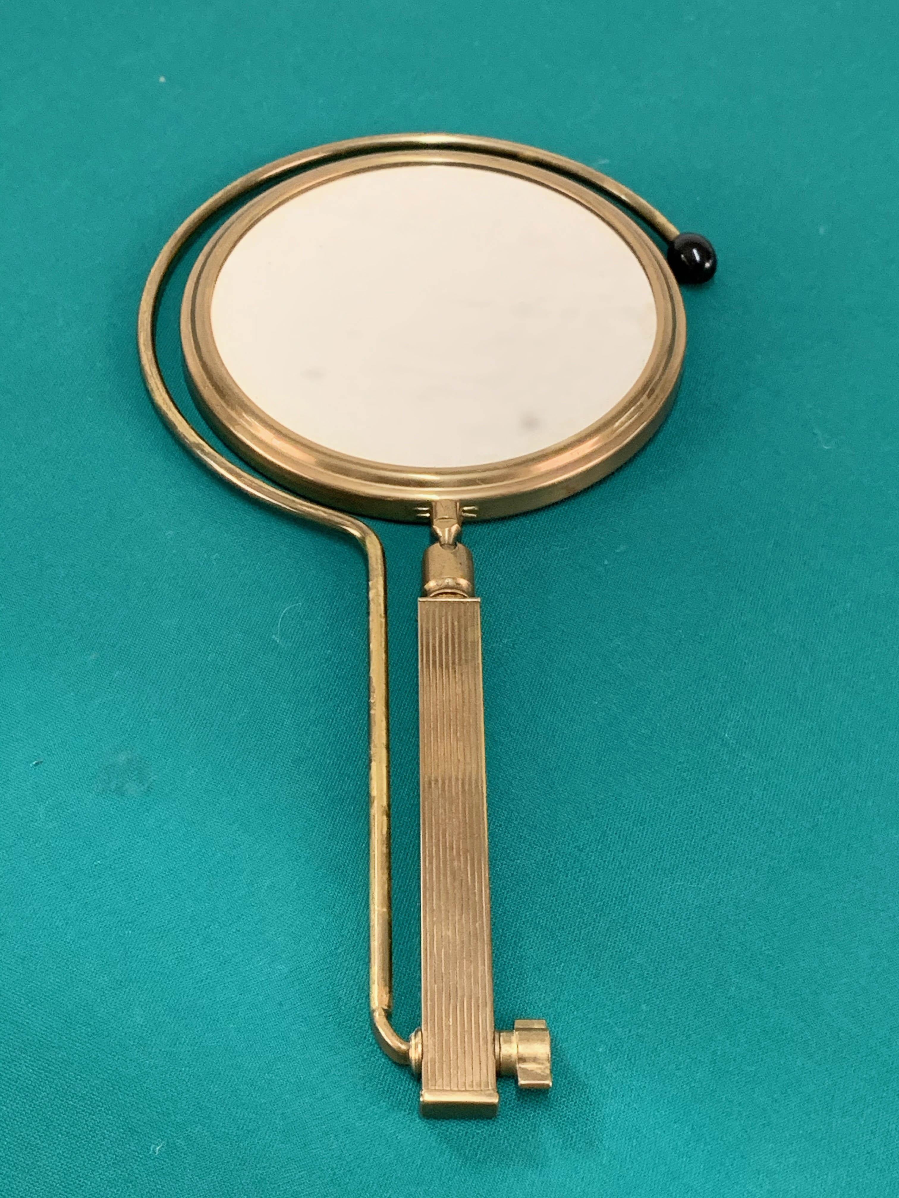 Midcentury Brass French Adjustable Table Mirror with a Two-Sides Stand, 1950s For Sale 5
