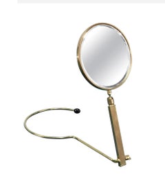 Midcentury Brass French Adjustable Table Mirror with a Two-Sides Stand, 1950s