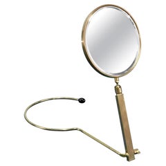 Midcentury Brass French Adjustable Table Mirror with a Two-Sides Stand, 1950s