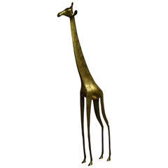 Vintage Midcentury Brass Giraffe, 1970s