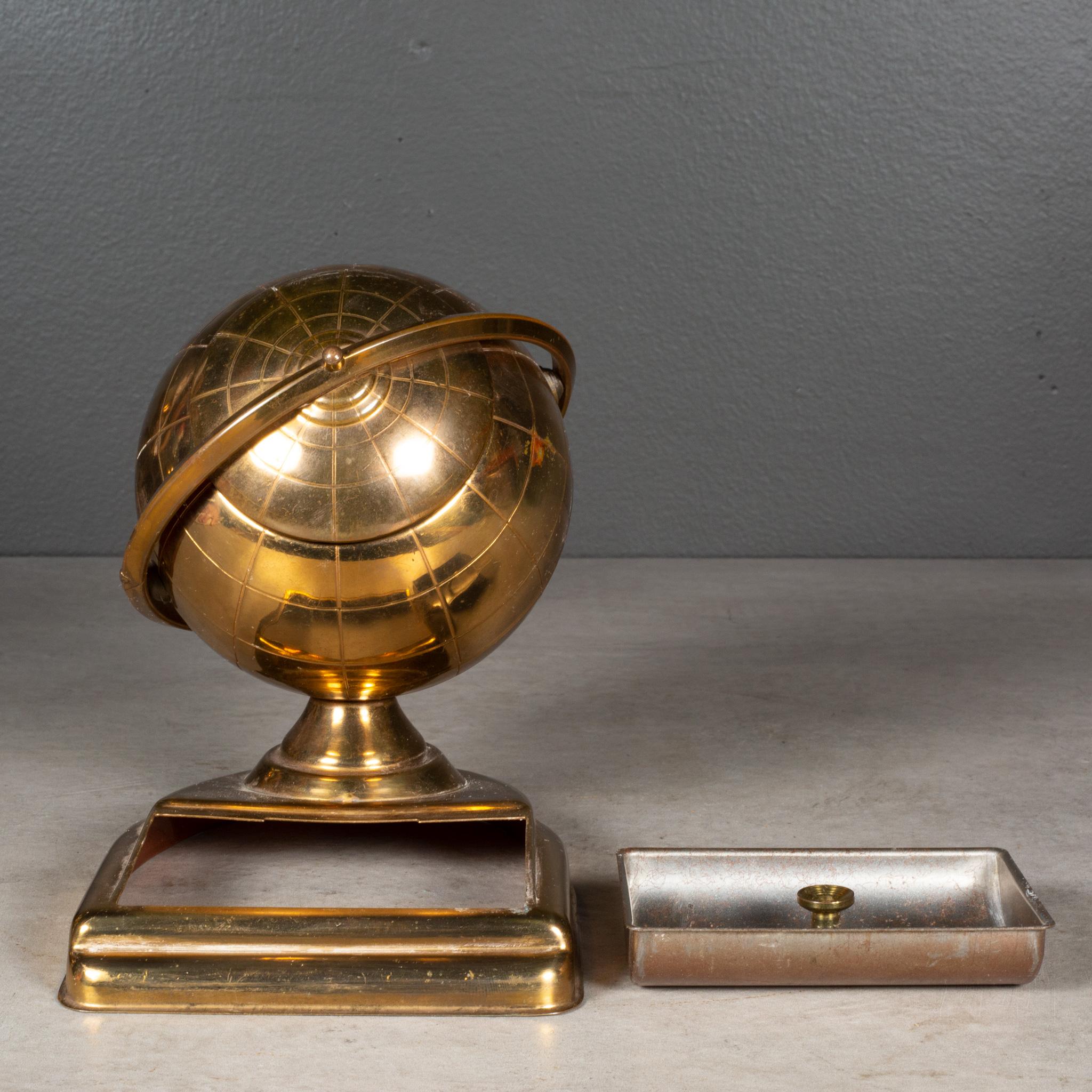 Brass Globe Cigarette Holder and Ashtray/Coin Dish, circa 1960 (FREE SHIPPING) For Sale 1