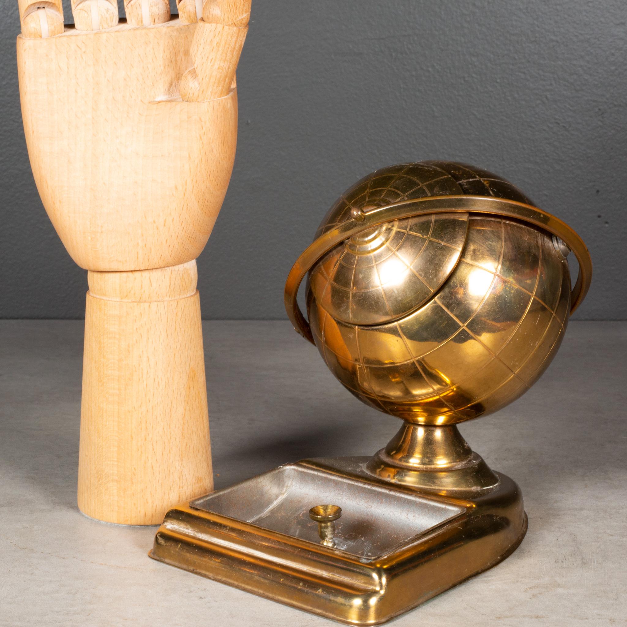 Brass Globe Cigarette Holder and Ashtray/Coin Dish, circa 1960 (FREE SHIPPING) For Sale 3