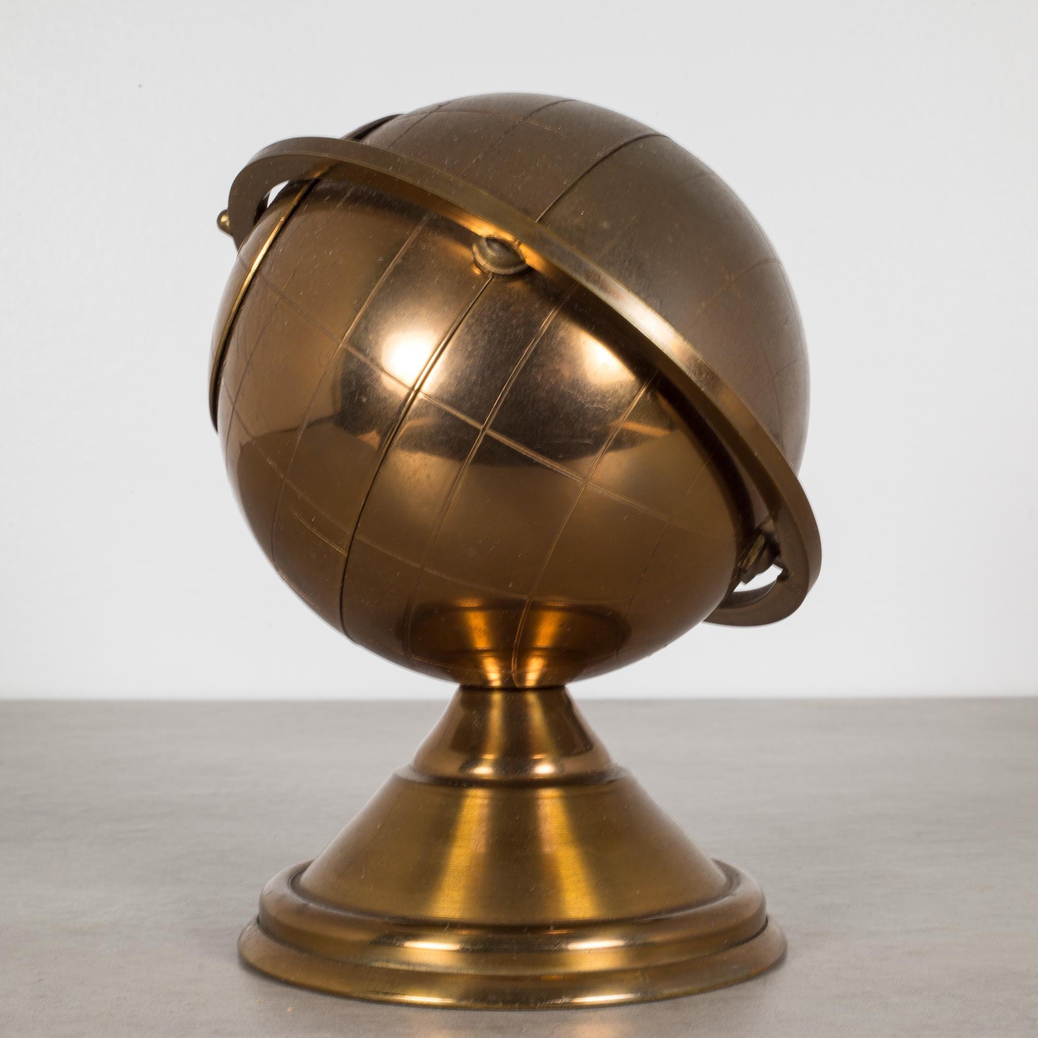 20th Century Midcentury Brass Globe Cigarette Holder, circa 1960