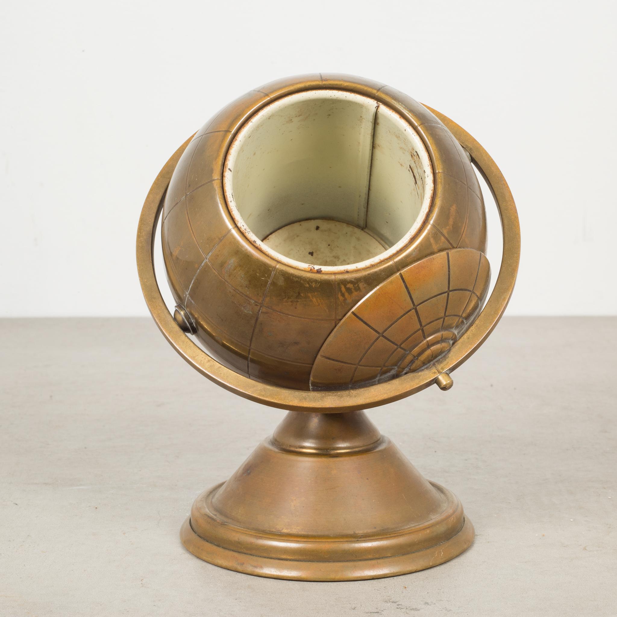 Mid-Century Modern Midcentury Brass Globe Cigarette Holder, circa 1960