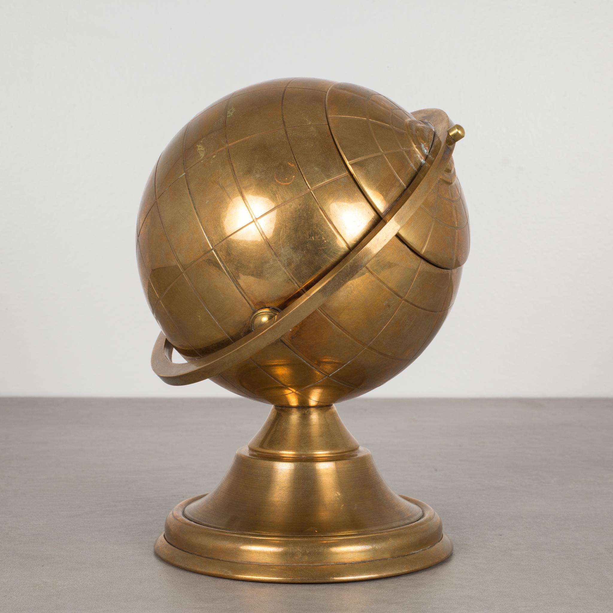 20th Century Midcentury Brass Globe Cigarette Holder, circa 1960s