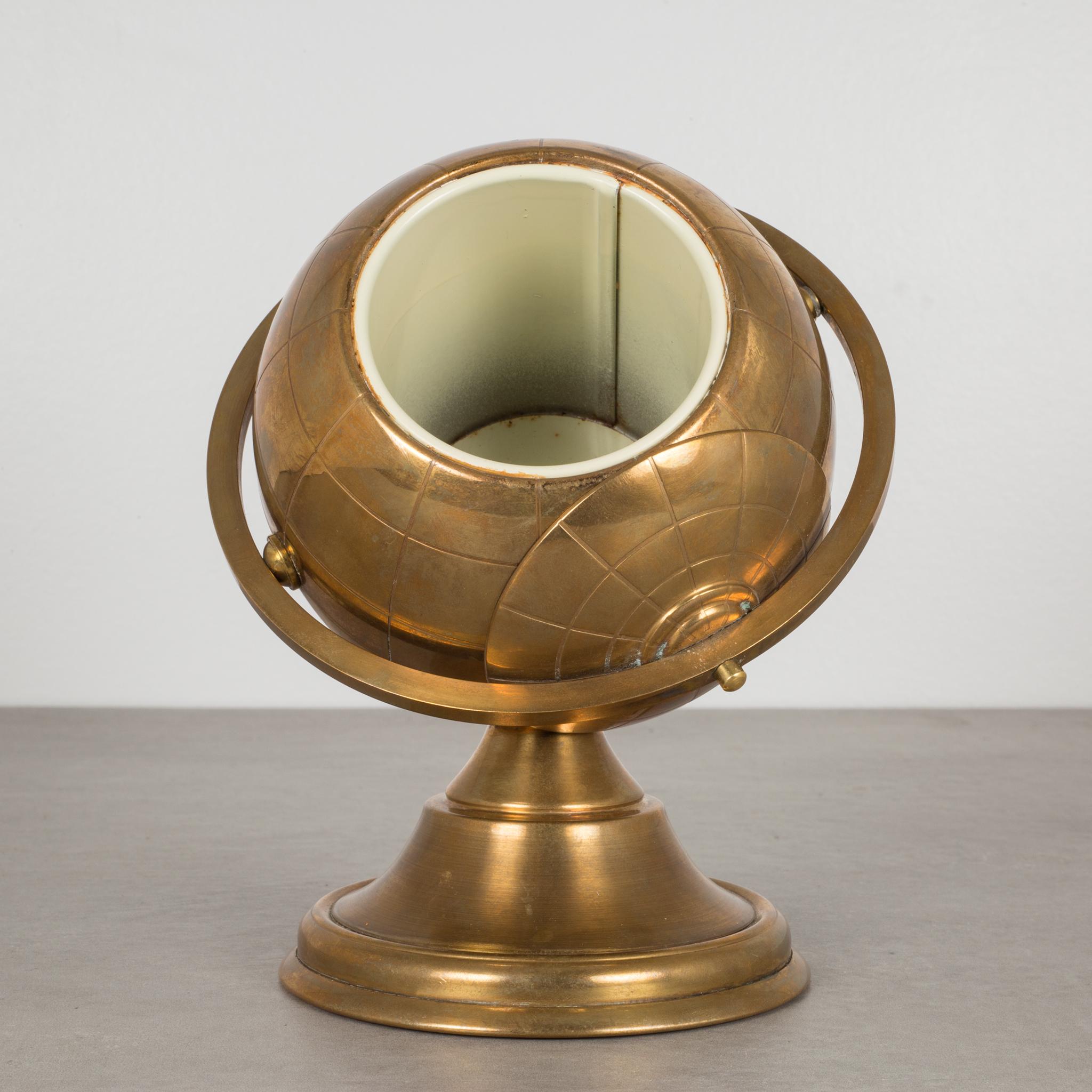 Midcentury Brass Globe Cigarette Holder, circa 1960s 1