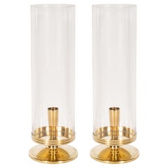 Midcentury Brass "Hurricane" Candlesticks by Tommi Parzinger for Dorlyn Brass