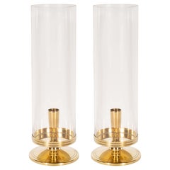 Midcentury Brass "Hurricane" Candlesticks by Tommi Parzinger for Dorlyn Brass