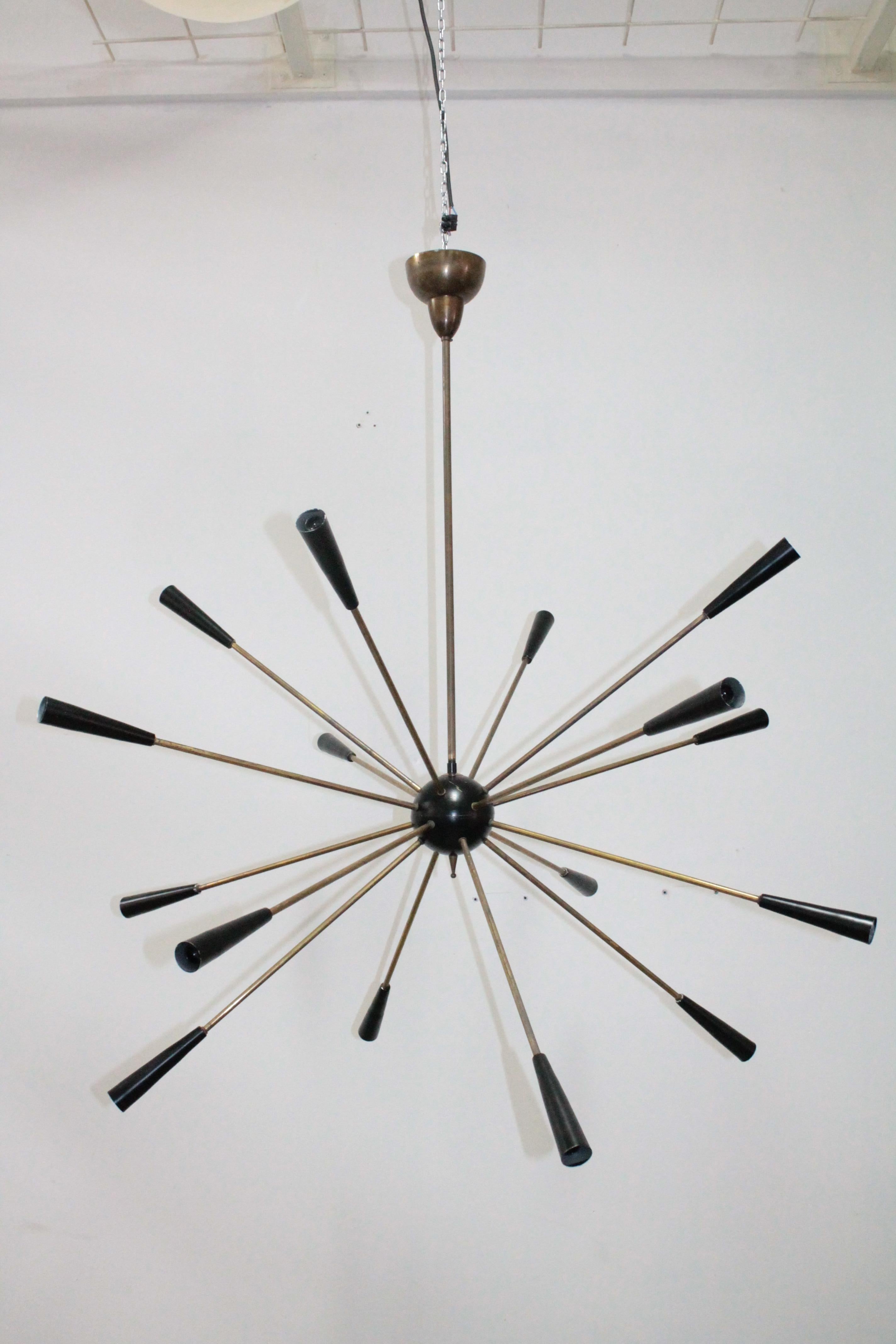 Midcentury Brass Italian Ceiling lamp 