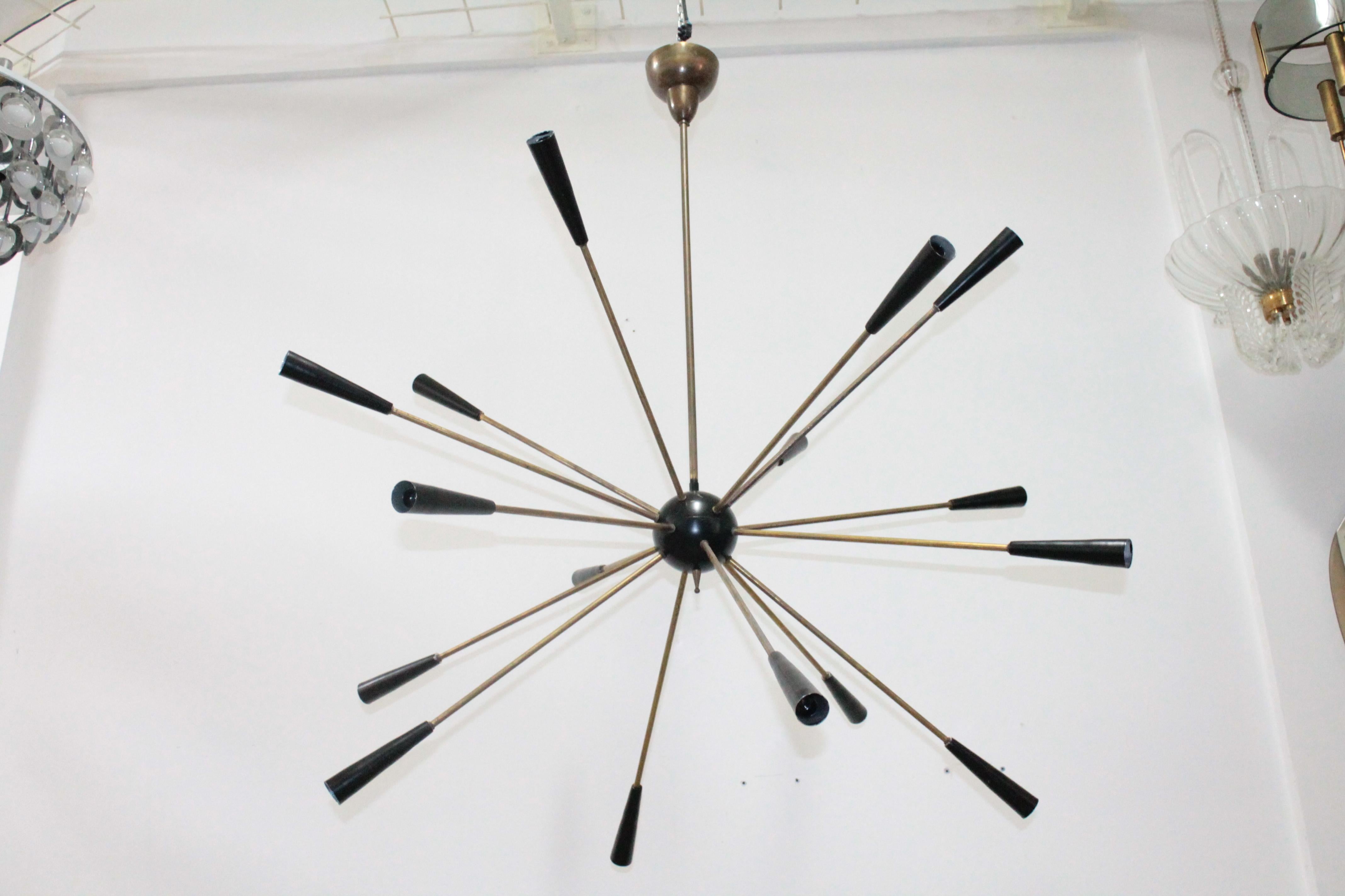 Mid-20th Century Midcentury Brass Italian Ceiling lamp 