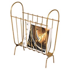 Retro Midcentury Brass Italian Magazine Rack or Music Stand in Gio Ponti style, 1950s