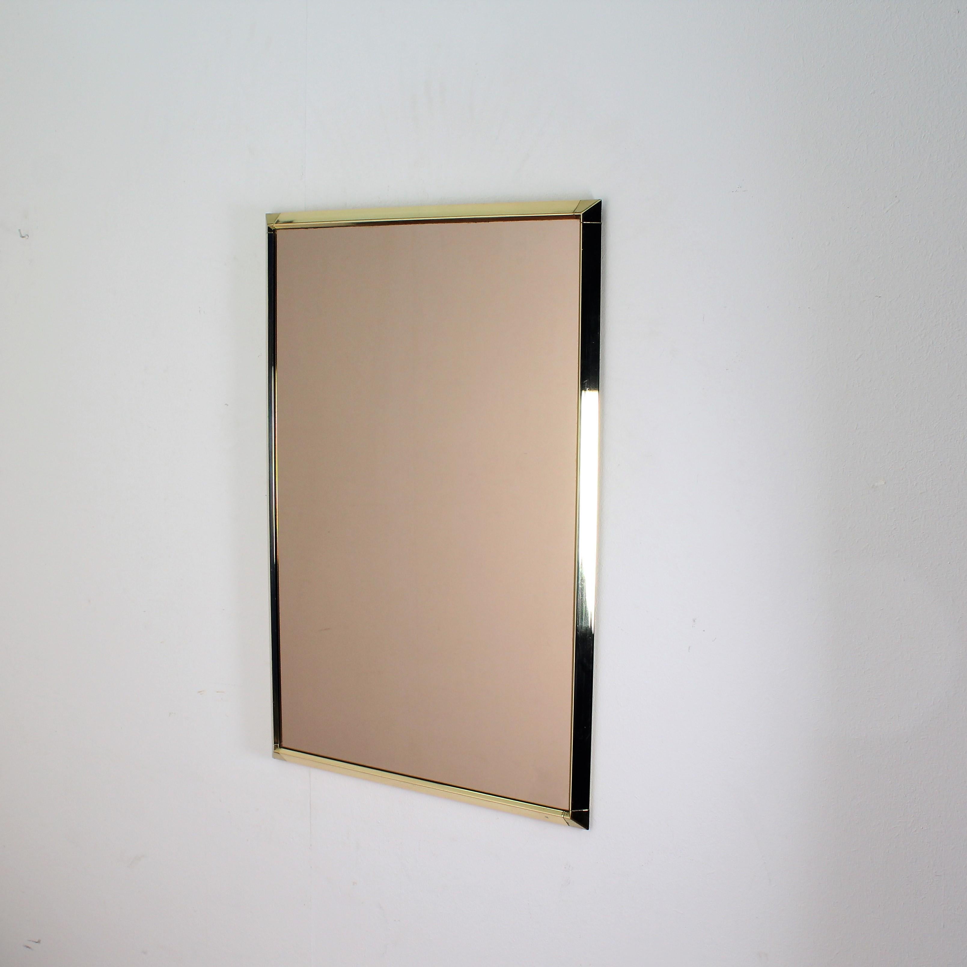 Midcentury Brass Italian Miror, 1970s 9