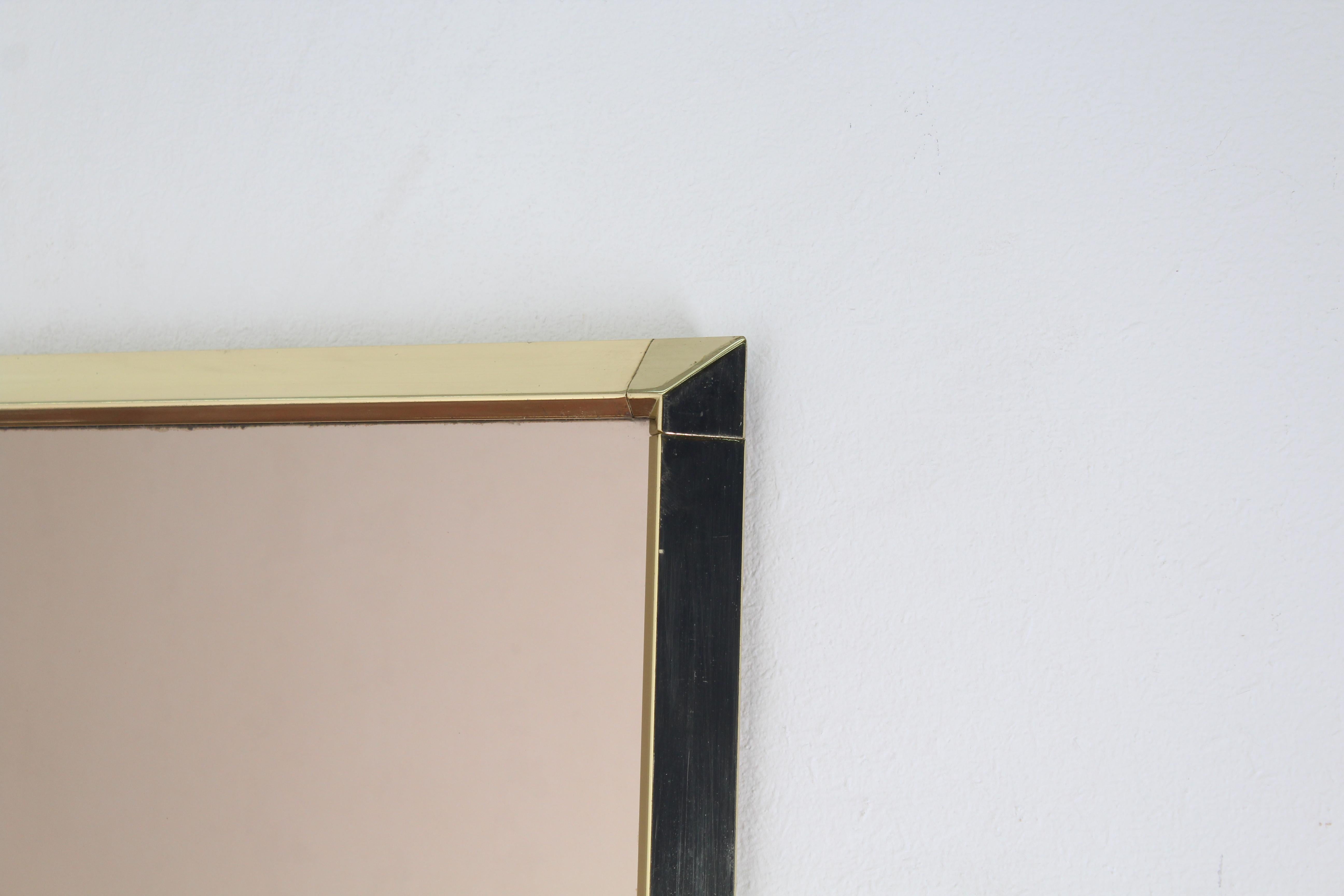 Mid-Century Modern Midcentury Brass Italian Miror, 1970s