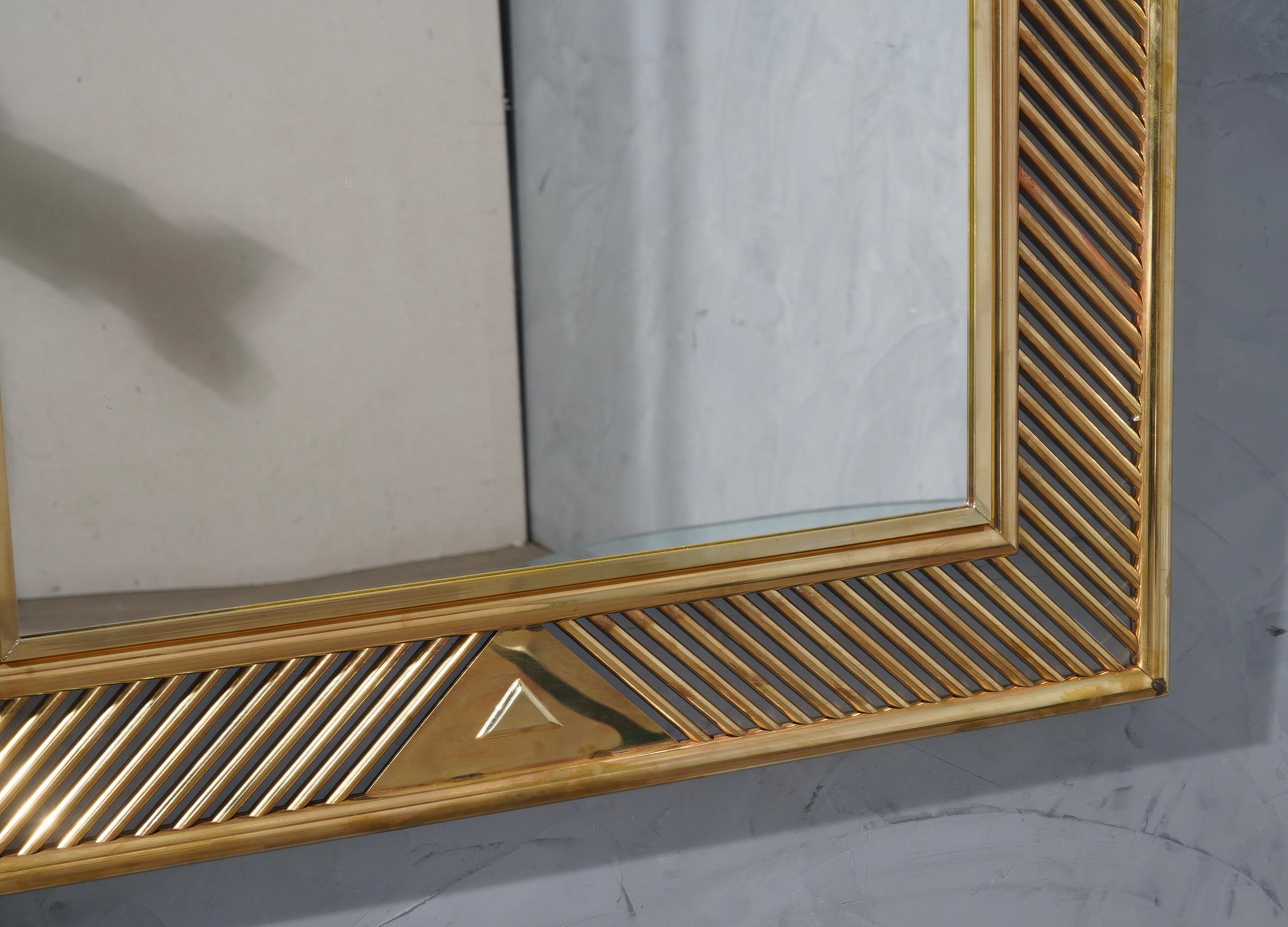 MidCentury Brass Italian Mirror, 1970 3