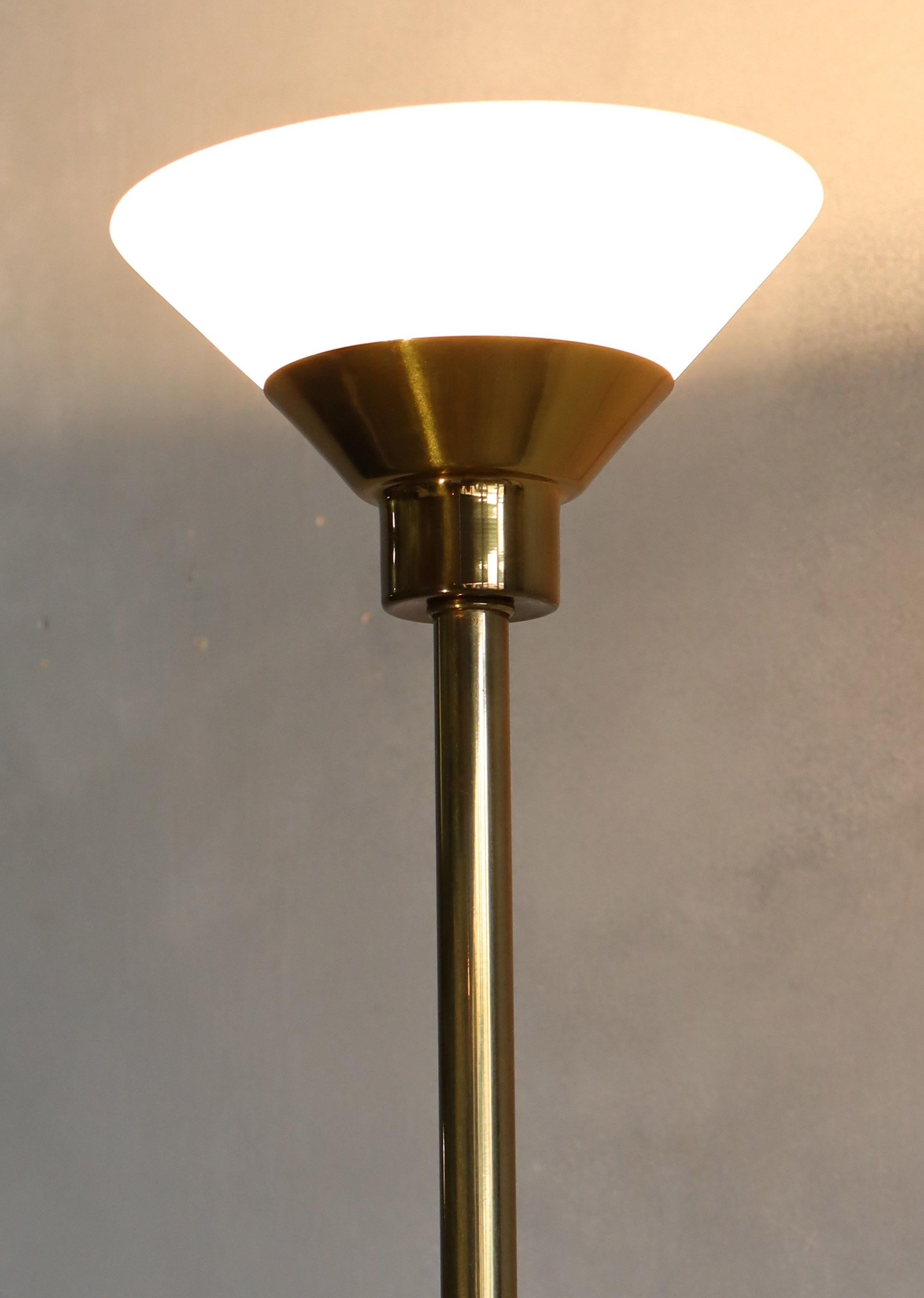 20th Century Midcentury Brass Koch and Lowy Torchère Floor Lamp