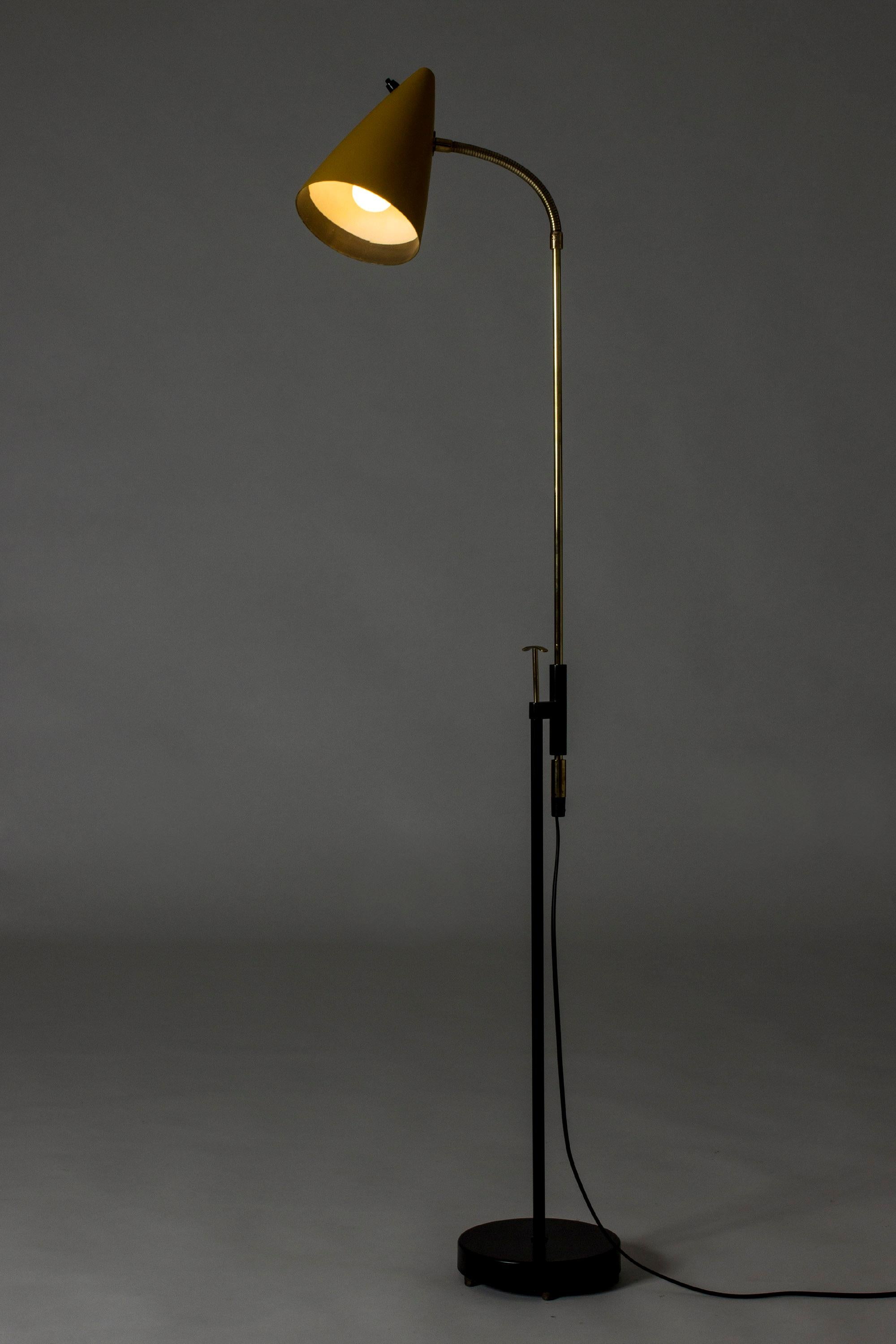 Midcentury Brass & Lacquered Metal Floor Lamp from Falkenbergs Belysning, 1950s 4