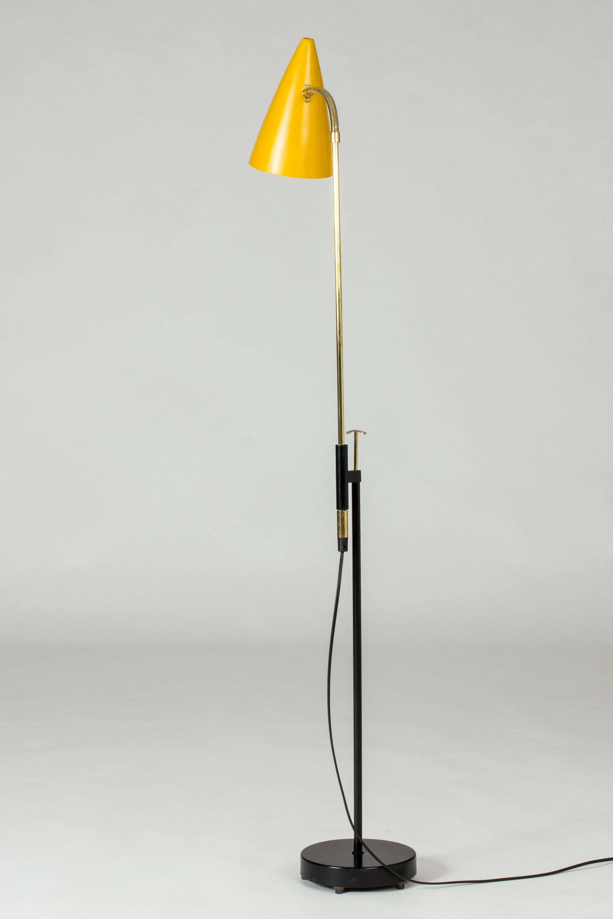 Midcentury Brass & Lacquered Metal Floor Lamp from Falkenbergs Belysning, 1950s 1