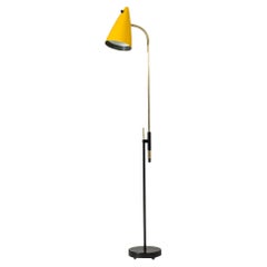 Midcentury Brass & Lacquered Metal Floor Lamp from Falkenbergs Belysning, 1950s