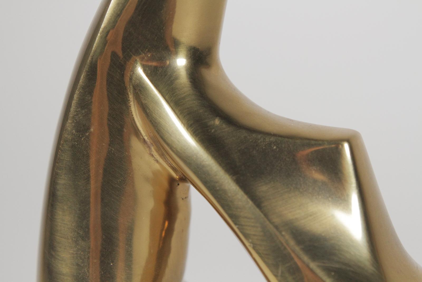 20th Century Midcentury Brass Lamp in the Form of a Swimmer For Sale