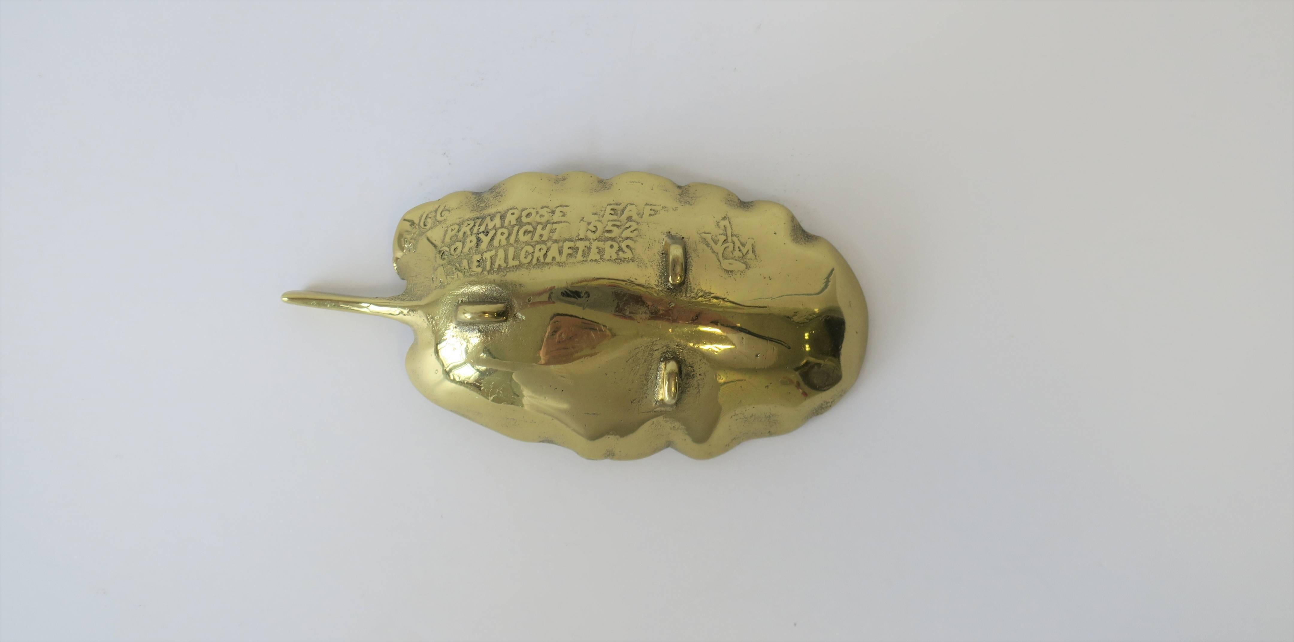 Gold Brass Leaf Jewelry Dish For Sale 9