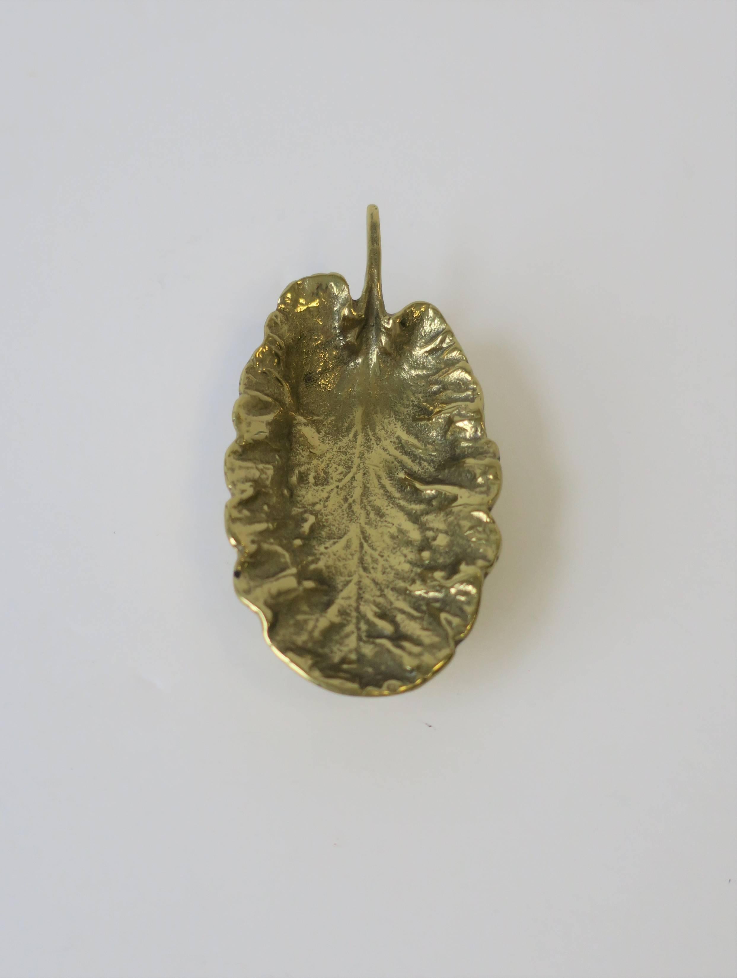 Gold Brass Leaf Jewelry Dish For Sale 3
