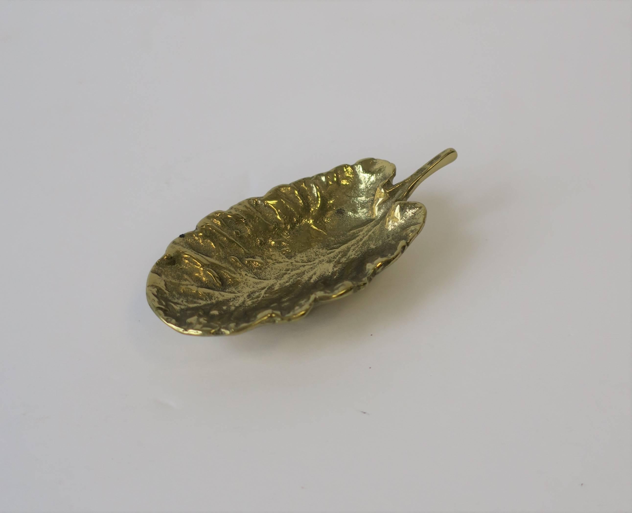 Gold Brass Leaf Jewelry Dish For Sale 4