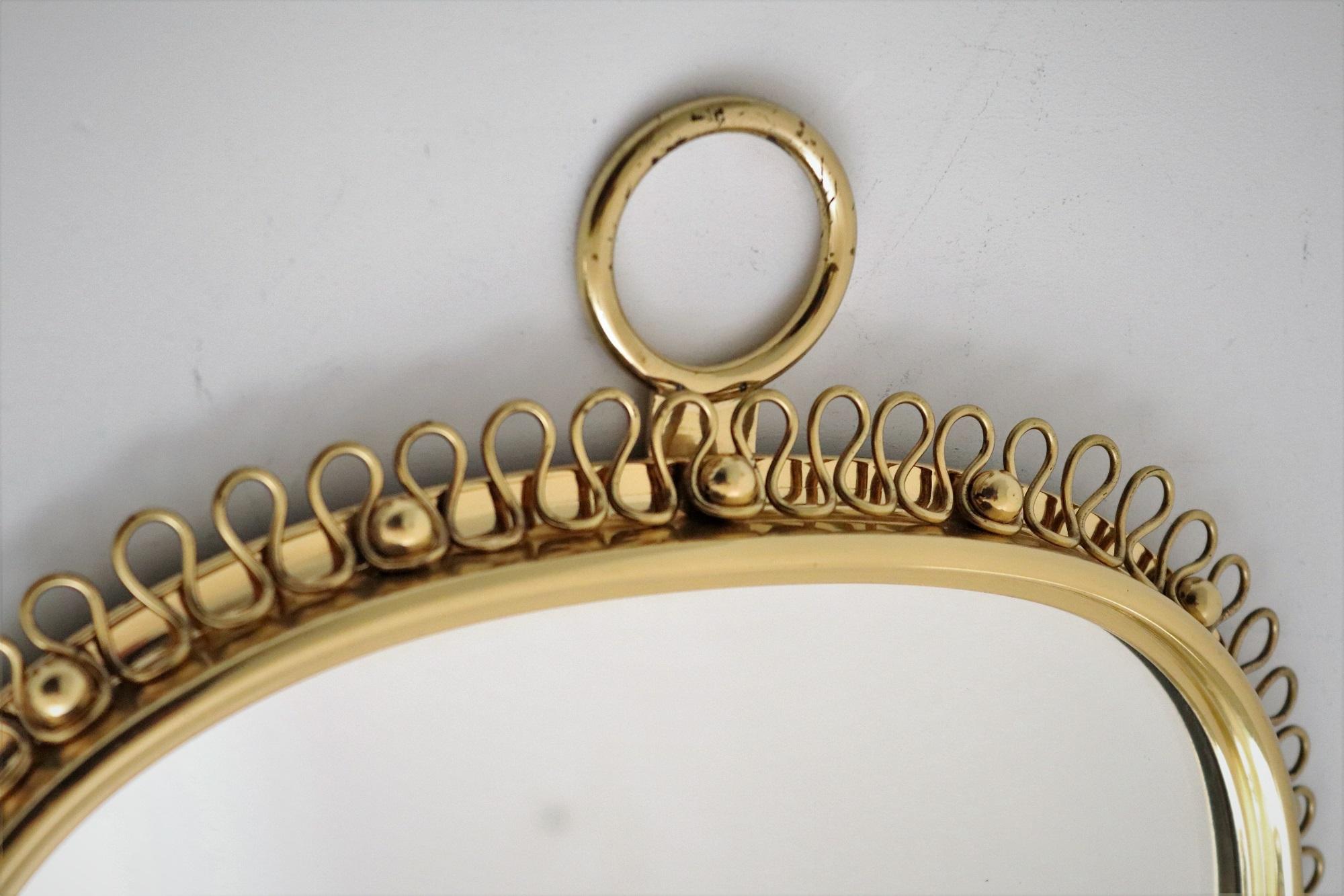 Midcentury Brass Loop Wall Mirror by Josef Frank for Svensk Tenn, 1950s 4