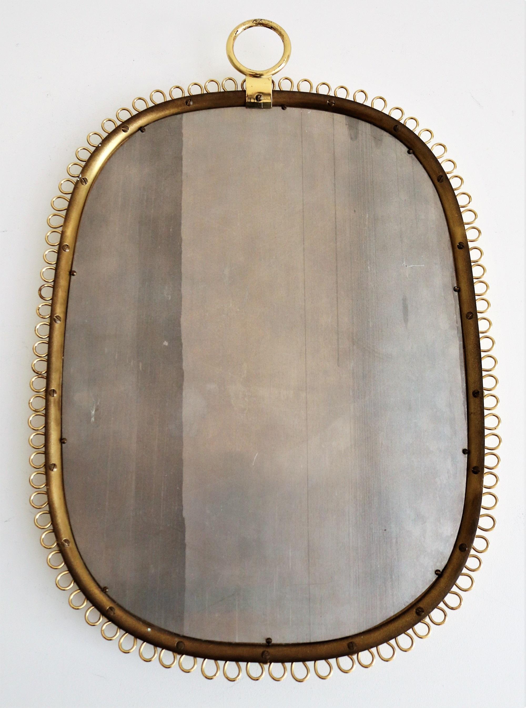 Midcentury Brass Loop Wall Mirror by Josef Frank for Svensk Tenn, 1950s 7