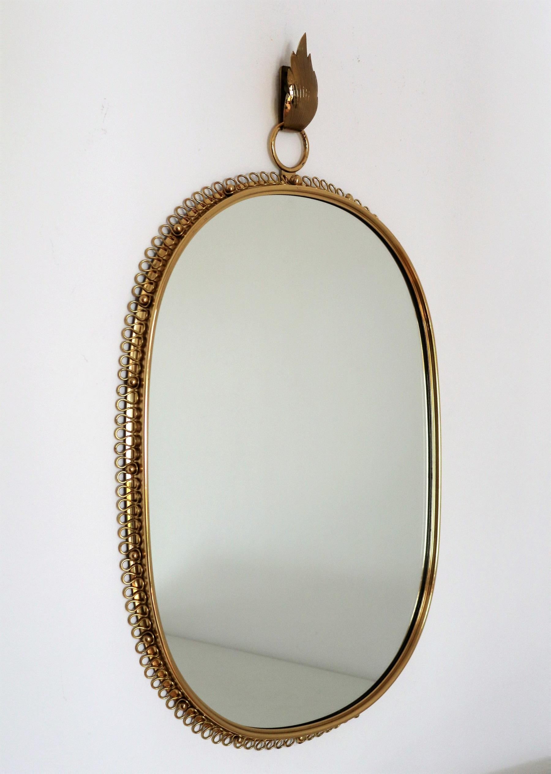 Mid-Century Brass Loop Wall Mirror by Josef Frank for Svenskt Tenn, 1950s 8