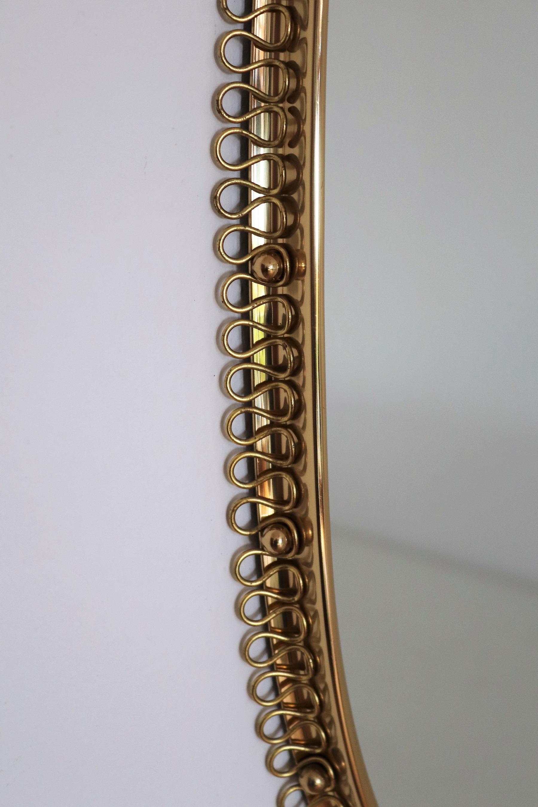 Mid-Century Brass Loop Wall Mirror by Josef Frank for Svenskt Tenn, 1950s 1