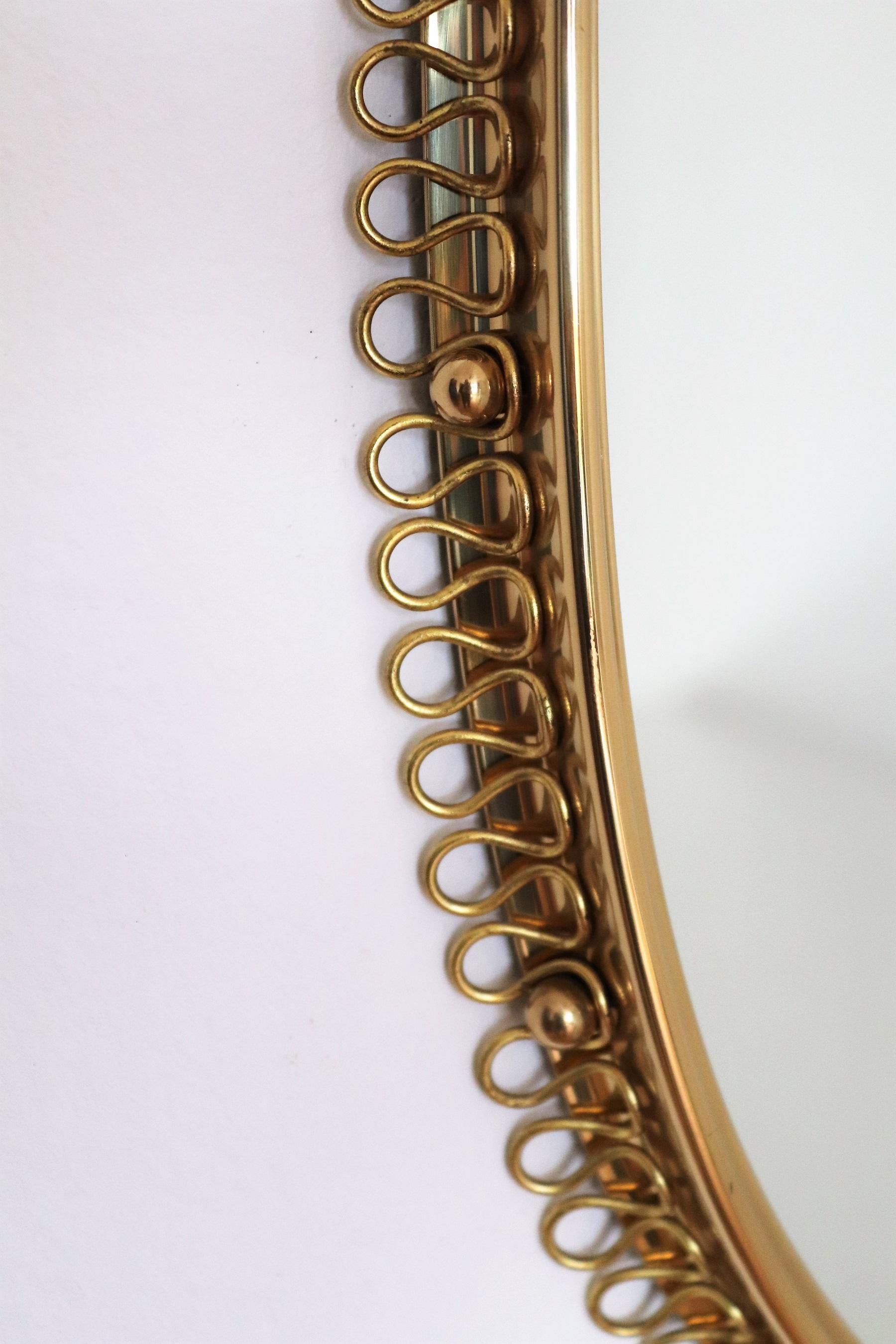 Mid-Century Brass Loop Wall Mirror by Josef Frank for Svenskt Tenn, 1950s 2