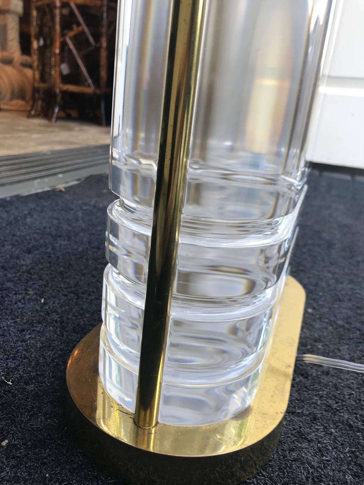 Mid-20th Century Brass / Lucite Karl Springer Style Lamp, Exceptional 5