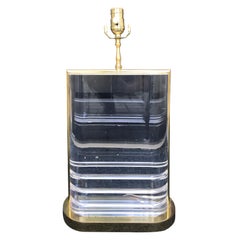 Mid-20th Century Brass / Lucite Karl Springer Style Lamp, Exceptional