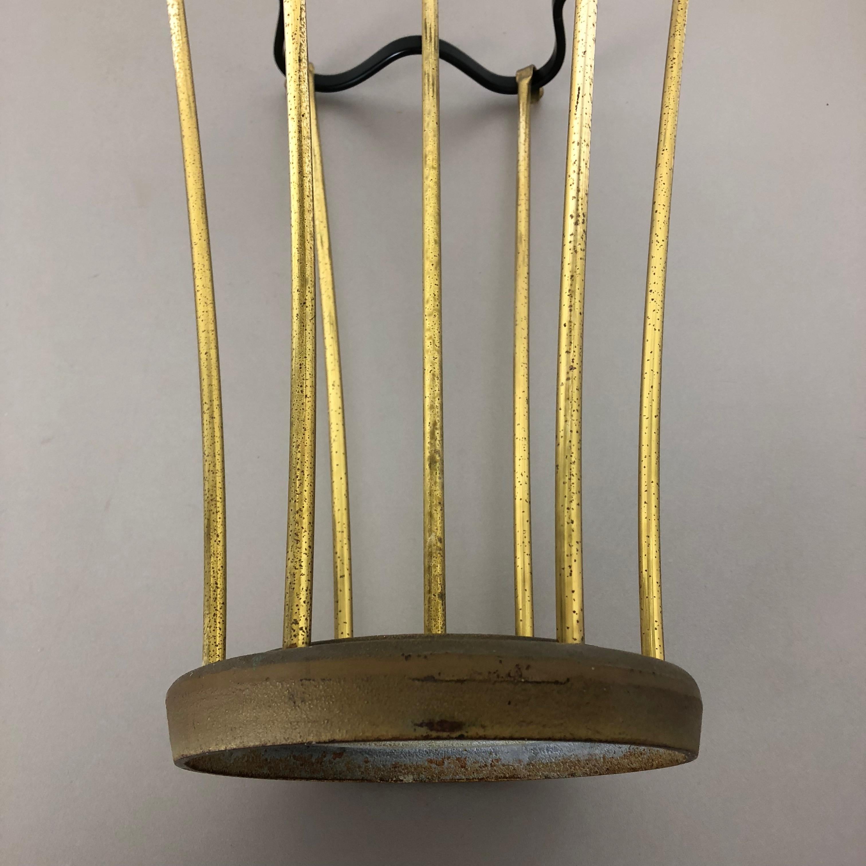Midcentury Brass Mategot Style Hollywood Regency Umbrella Stand, France, 1950s For Sale 12