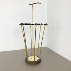 Midcentury Brass Mategot Style Hollywood Regency Umbrella Stand, France, 1950s