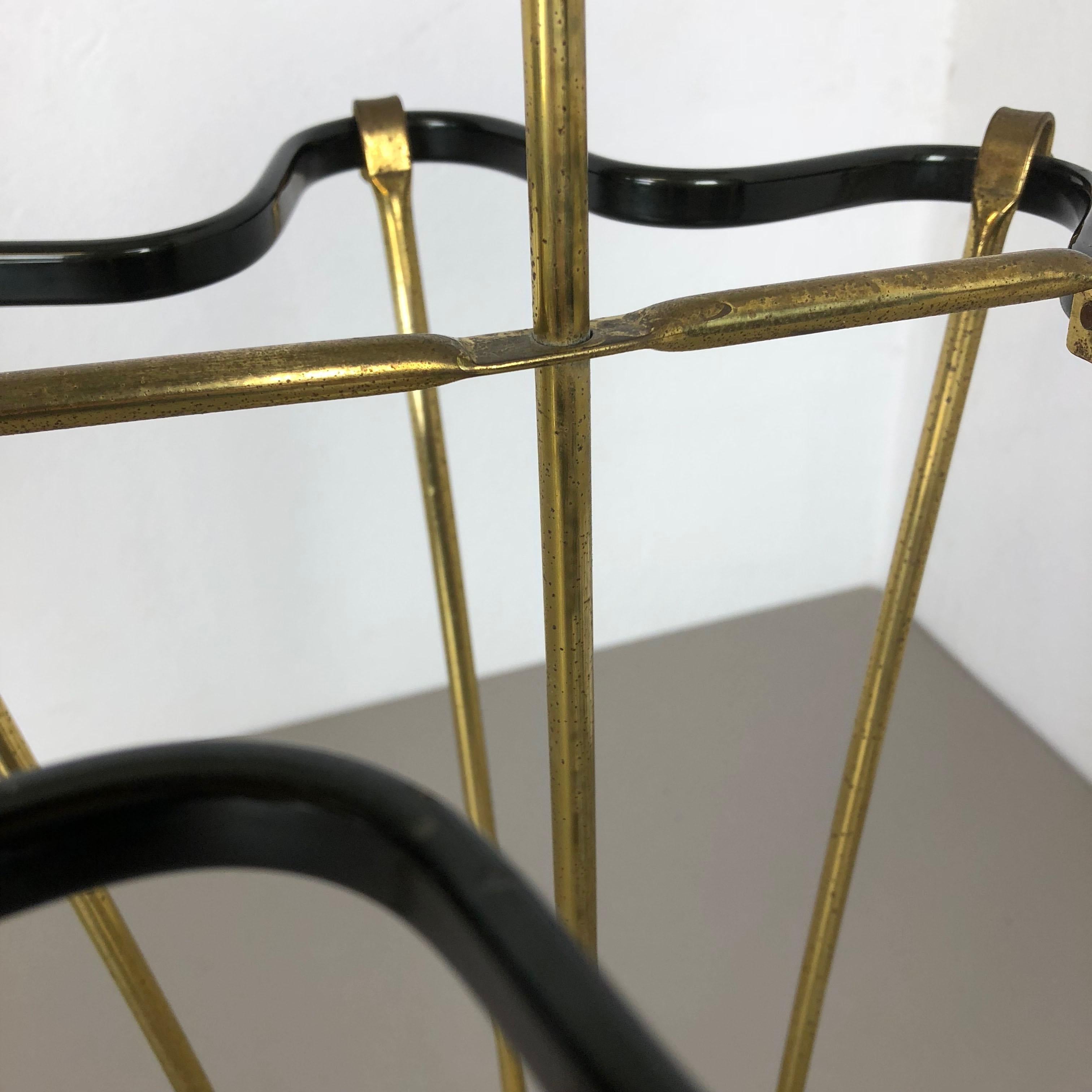 French Midcentury Brass Mategot Style Hollywood Regency Umbrella Stand, France, 1950s For Sale