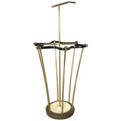 Midcentury Brass Mategot Style Hollywood Regency Umbrella Stand, France, 1950s