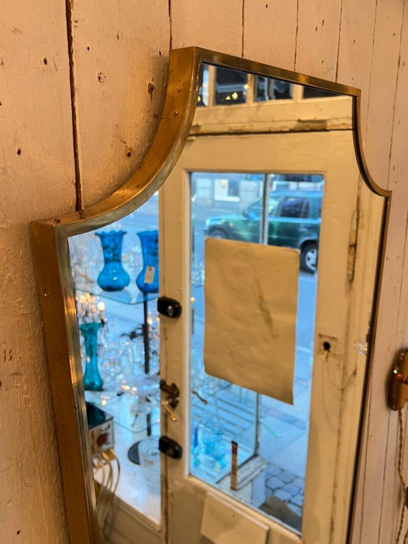 Midcentury Brass Mirror-Shield Like Shape, Italy For Sale 1