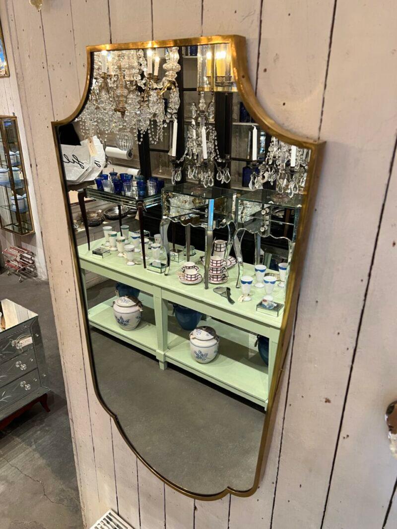 Midcentury Brass Mirror-Shield Like Shape, Italy For Sale 2