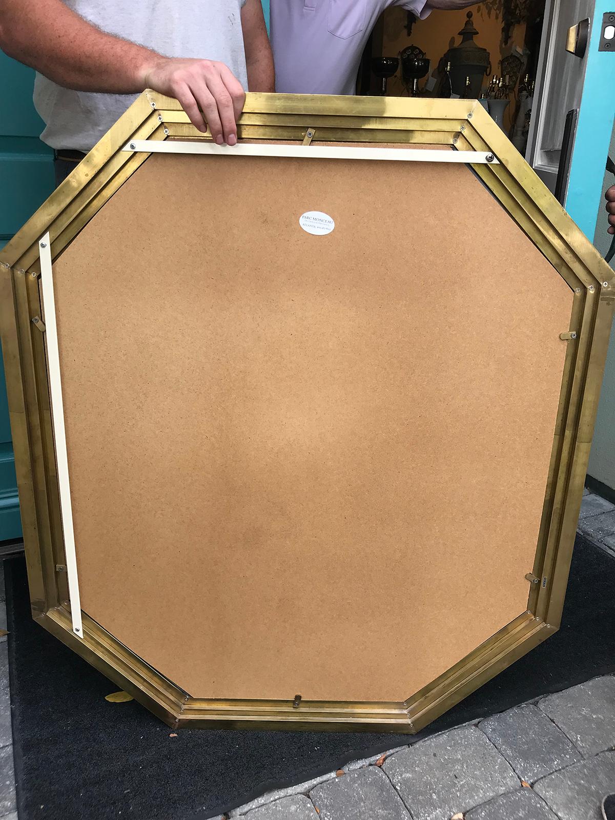 Mid-20th Century Mastercraft Brass Mirror with Italian Label, Superior Quality 2