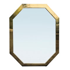 Mid-20th Century Mastercraft Brass Mirror with Italian Label, Superior Quality