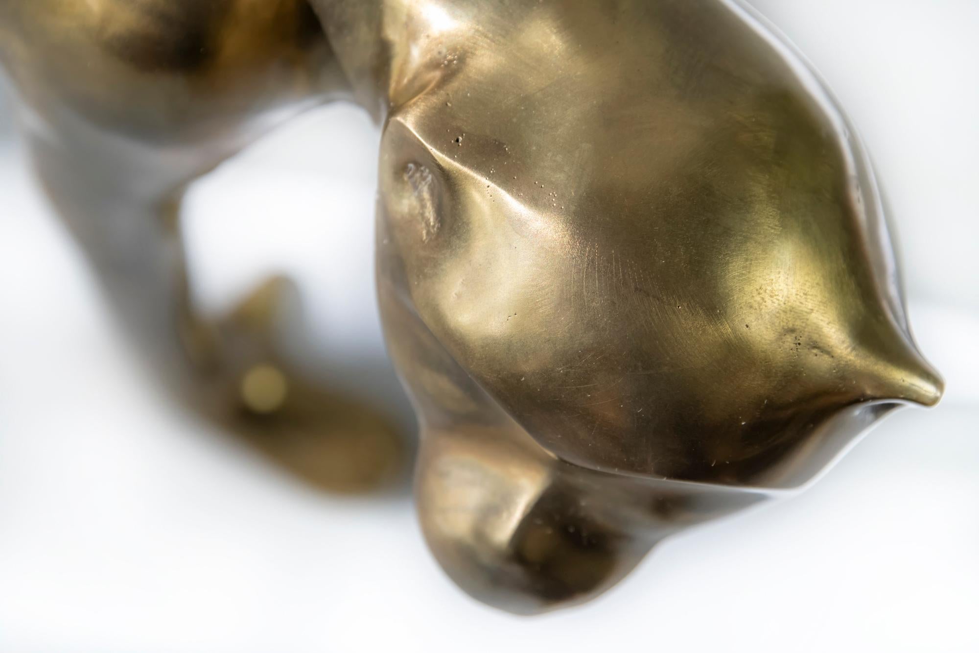 Mid-Century Modern Midcentury Brass Monkey Sculpture